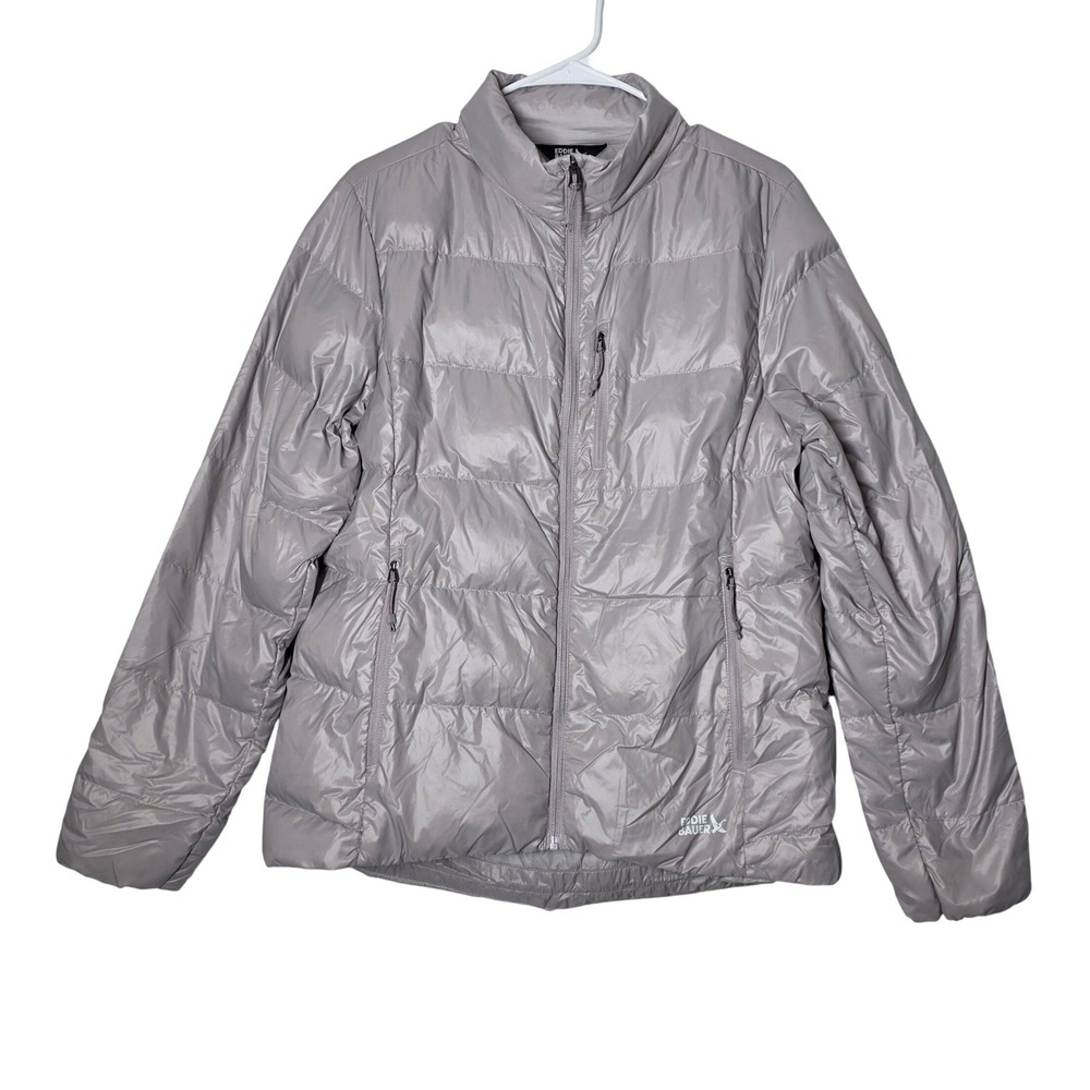 Eddie Bauer 650 Down Puffer Jacket Womens Medium Purple Packable Quilted Coat